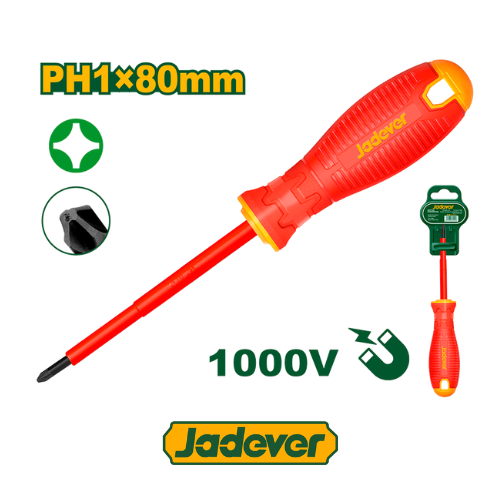 Destornillador Aislado PH1 80mm JADEVER
